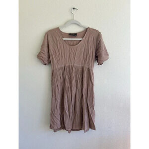 Vintage Basement USA Lagenlook Tunic Dress Dusty Pink Mauve Made In The US